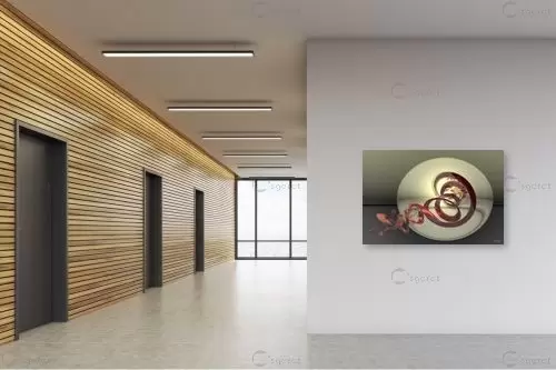 מתגלגלים - רעיה גרינברג - תמונות לסלון מודרני אבסטרקט פרחוני ובוטני  - מק''ט: 398022