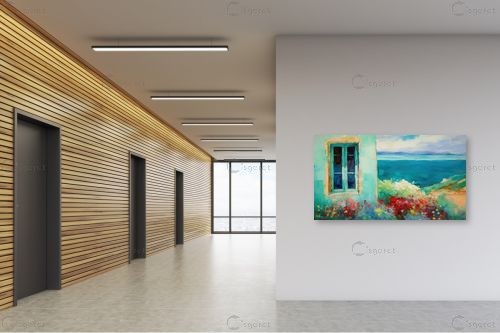 חלון אל הים – אורית גפני | תמונה לקיר בסגנון מודרני