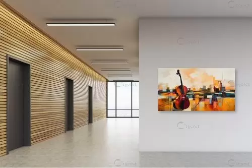תיבות מוזיקליות - אורית גפני - תמונות אורבניות לסלון אבסטרקט מופשט מודרני  - מק''ט: 450803