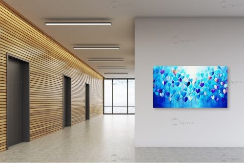 פריחת הלבבות – אורית גפני | תמונה לקיר בסגנון מודרני