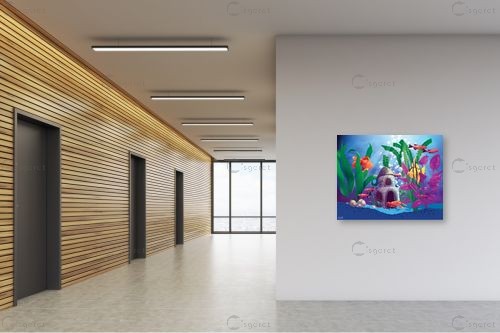 אקווריום עם דגים - חנן אביסף - תמונות לחדרי תינוקות קומיקס  - מק''ט: 52713