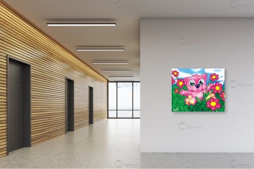 Bear pink - חנן אביסף - תמונות לחדרי ילדים קומיקס  - מק''ט: 53164