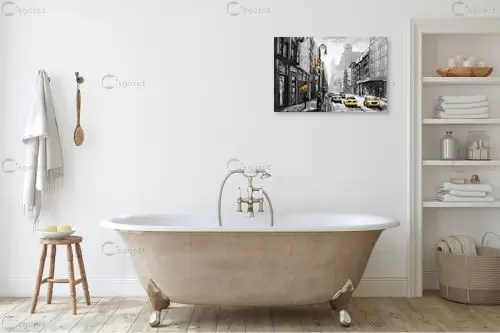 ניו יורק שחור לבן צהוב - Artpicked Modern - תמונות אורבניות לסלון  - מק''ט: 376462