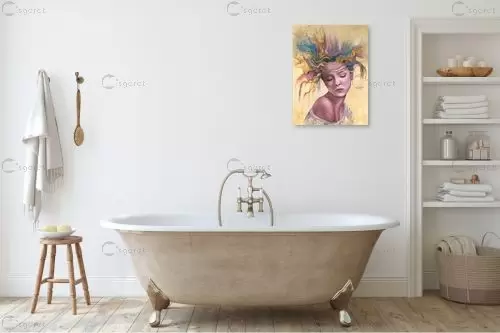 חלומות סגולים - מירי ברוך - תמונות רומנטיות לחדר שינה איור רישום בצבע  - מק''ט: 468029