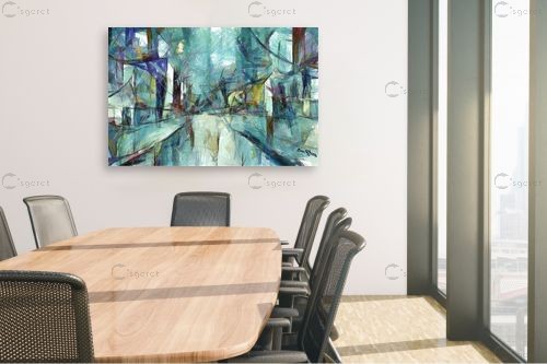 רחובות בטורקיז – בן רוטמן | תמונה לקיר בסגנון מודרני