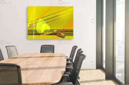 גשר צהוב - רוזה לשצ'ינסקי - תמונות אורבניות לסלון אבסטרקט מודרני  - מק''ט: 203851