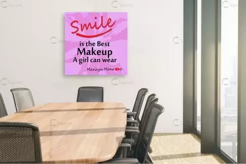 Smile Best Makeup - מסגרת עיצובים - מדבקות קיר משפטי השראה טיפוגרפיה דקורטיבית  - מק''ט: 240717