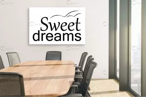 Sweet dreams - מסגרת עיצובים - תמונות לחדר שינה מינימליסטי טיפוגרפיה דקורטיבית  - מק''ט: 241023