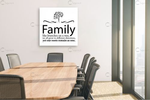 Family branches - מסגרת עיצובים - מדבקות קיר משפטי השראה טיפוגרפיה דקורטיבית  - מק''ט: 241033