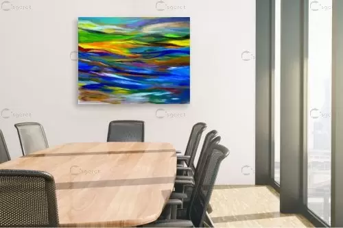 שקיעה בסינגפור – אסתר חן-ברזילי | תמונה לקיר בסגנון מופשט