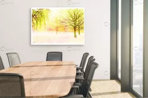 יער צהוב - רוזה לשצ'ינסקי - תמונות לסלון רגוע ונעים אבסטרקט פרחוני ובוטני תמונות בחלקים  - מק''ט: 283005