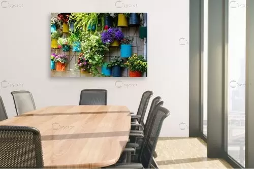 עציצים – ויויאן נתן | תמונה לקיר בסגנון כפרי