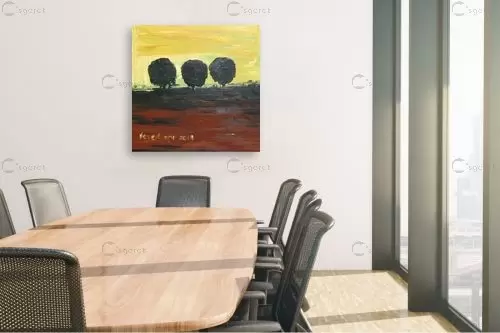 עצים בשדה – ורד אופיר | תמונה לקיר בסגנון כפרי