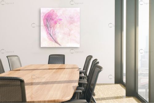 נוצה ורודה – Artpicked | תמונה לקיר בסגנון מופשט