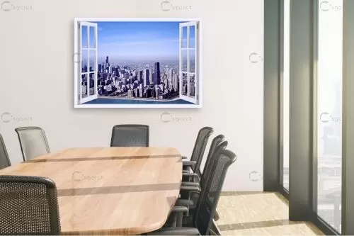 ניו יורק בחלון - Artpicked Windows - תמונות אורבניות לסלון  - מק''ט: 337374