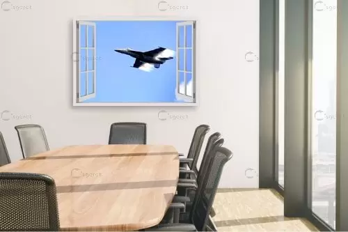 מטוס קרב עובר בחלון - Artpicked Windows -  - מק''ט: 337409