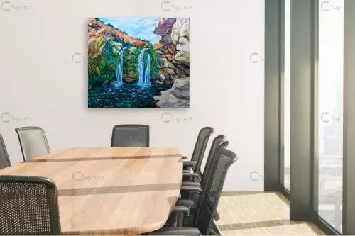 "על הרים יעמדו מים" – שמואל מושניק | תמונה לקיר בסגנון כפרי