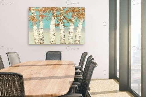 עלי שלכת בזהב – James Wiens | תמונה לקיר בסגנון מודרני