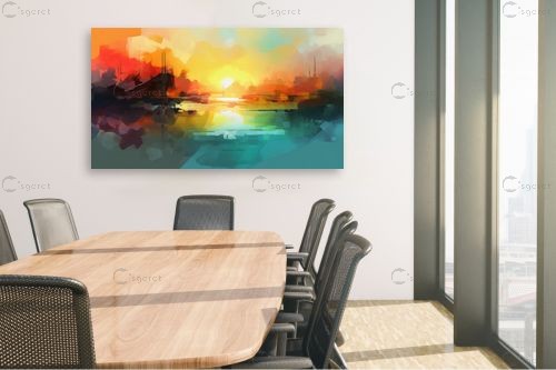 סירה בשקיעה – יניב גרינברג | תמונה לקיר בסגנון מודרני