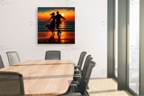 וואלס בחוף - יובל אמיר - תמונות רומנטיות לחדר שינה תמונות נוף וטבע עם בינה מלאכותית  - מק''ט: 446421