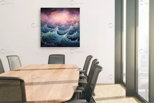 גלים בצורת יהלומים - שירי שילה - תמונות ים ושמים לסלון אבסטרקט מופשט מודרני  - מק''ט: 452507