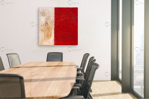 חצי אדום 2 – יהודית אחי-דרור | תמונה לקיר בסגנון מודרני