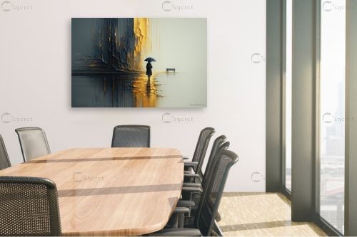 גשם מוזהב – יובל אמיר | תמונה לקיר בסגנון סוריאליסטי