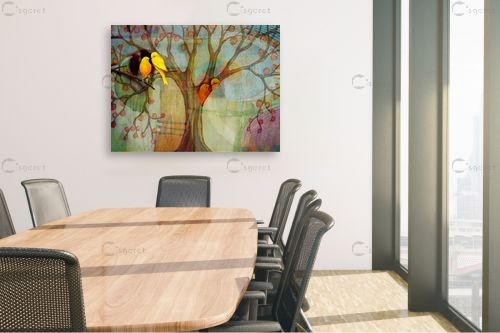 זוג ציפורים-לאהבה וזוגיות – נעמי פוקס משעול | תמונה לקיר בסגנון כפרי