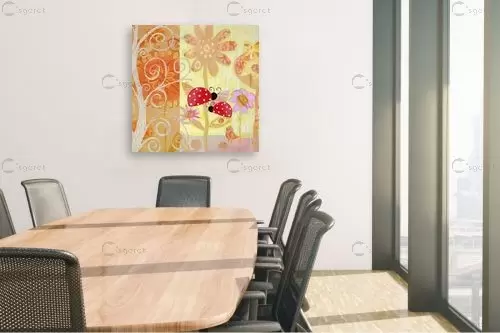 שתי חיפושיות – נעמי פוקס משעול | תמונה לקיר בסגנון כפרי