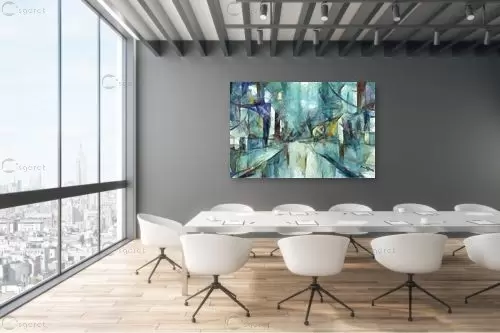 רחובות בטורקיז – בן רוטמן | תמונה לקיר בסגנון מודרני