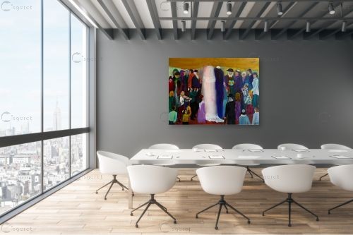 חתונה חסידית – אסתר חן-ברזילי | תמונה לקיר בסגנון צבעוני