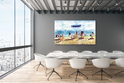 9 ברווזים – חיה וייט | תמונה לקיר בסגנון כפרי