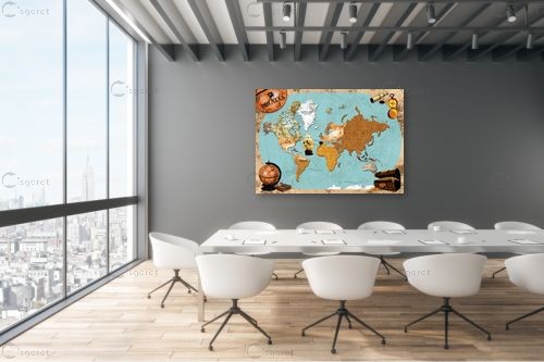 מפת עולם פירטים לילדים - מפות העולם - מפות עתיקות  - מק''ט: 240814