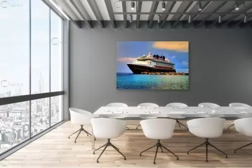 ספינה בקריביים – מתן הירש | תמונה לקיר בסגנון מודרני