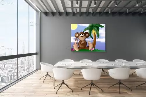 Monkey - חנן אביסף - תמונות לחדרי ילדים קומיקס  - מק''ט: 53161