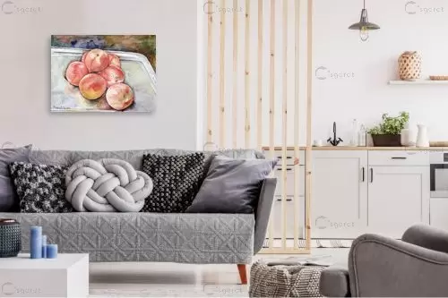 אפרסקים – חיה וייט | תמונה לקיר בסגנון כפרי