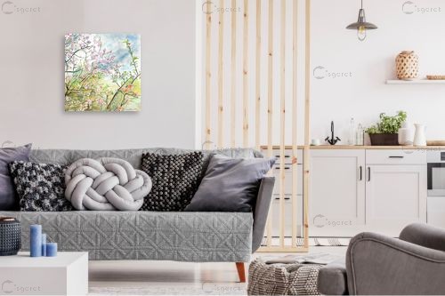 פריחת השקדייה – חיה וייט | תמונה לקיר בסגנון כפרי