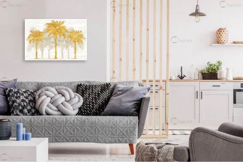 דקלים בזהב – Sue Schlabach | תמונה לקיר בסגנון מודרני