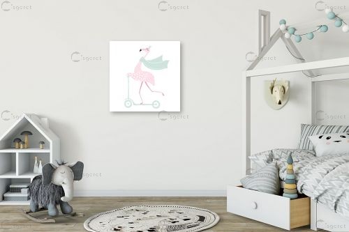 פלמינגו על קורקינט – Artpicked | תמונה לקיר בסגנון מודרני