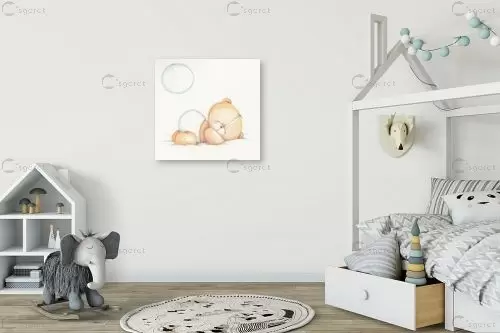 דובון אוהב לישון - כבי צישינסקי - תמונות לחדרי תינוקות חדרי ילדים  - מק''ט: 444908