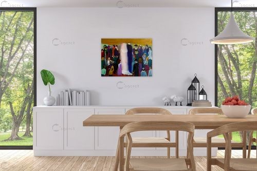 חתונה חסידית – אסתר חן-ברזילי | תמונה לקיר בסגנון צבעוני