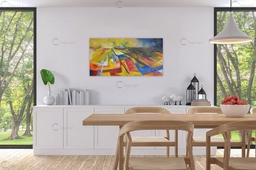 עמק יפה עמק שלי - חגי עמנואל - תמונות צבעוניות לחדר שינה ציורי שמן  - מק''ט: 246994