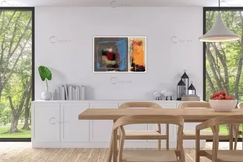 חלונות - איש גורדון - תמונות צבעוניות לחדר שינה אבסטרקט מודרני  - מק''ט: 280528
