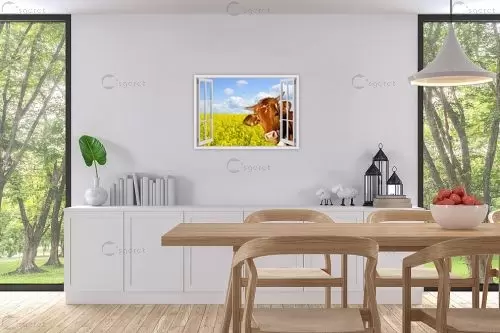 הפרה המציצה – Artpicked Windows | תמונה לקיר בסגנון מודרני