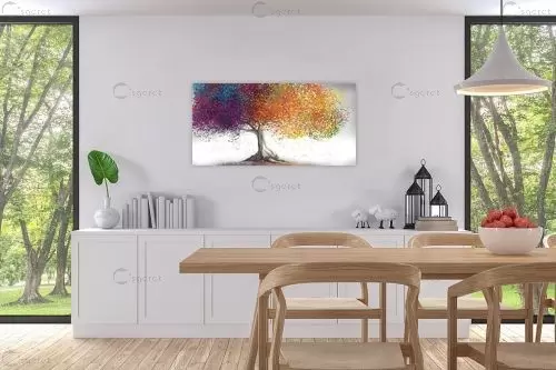 עץ הצבעים - Artpicked - תמונות לחדר שינה נוער אבסטרקט פרחוני ובוטני תמונות מודרניות 2023  - מק''ט: 440185