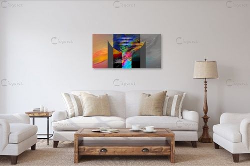 צורה וצבע - בתיה שגיא - תמונות צבעוניות לסלון מדיה מעורבת מיקס מדיה  - מק''ט: 66473