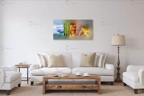 חמישה יסודות. פנג שואי – בתיה שגיא | תמונה לקיר בסגנון מודרני