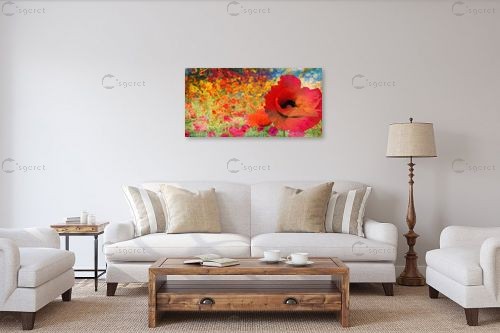 פרחים – בתיה שגיא | תמונה לקיר בסגנון כפרי