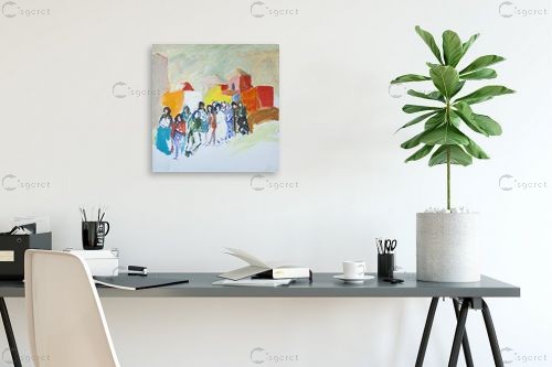 קבוצת תיירים – ברטה מנחם | תמונה לקיר בסגנון מופשט