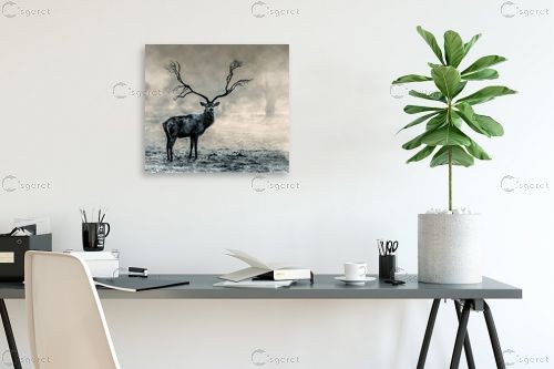 האייל עם קרני העץ – Artpicked | תמונה לקיר בסגנון סוריאליסטי